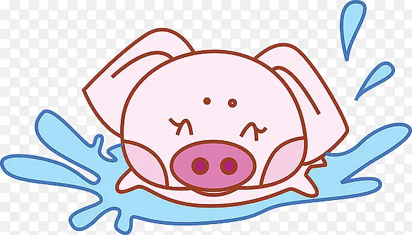 游泳的小猪