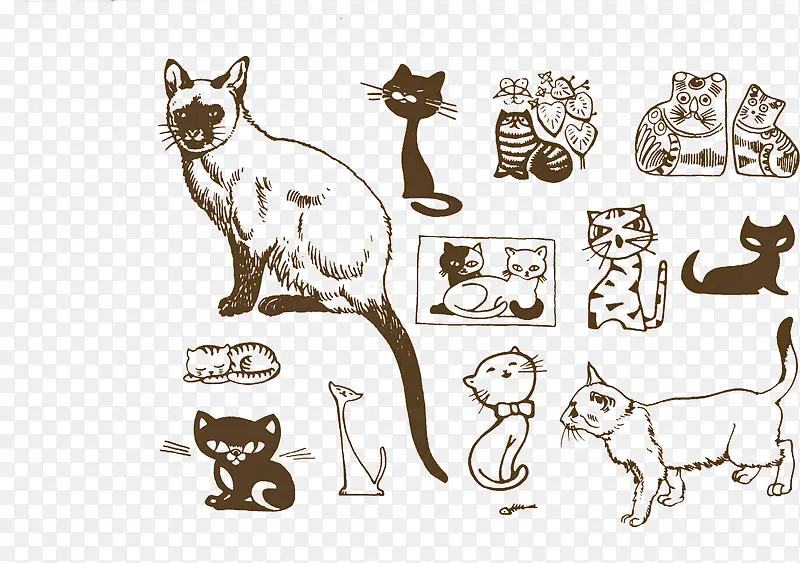 手绘卡通猫壁纸设计
