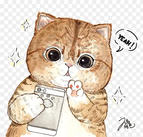手绘猫咪