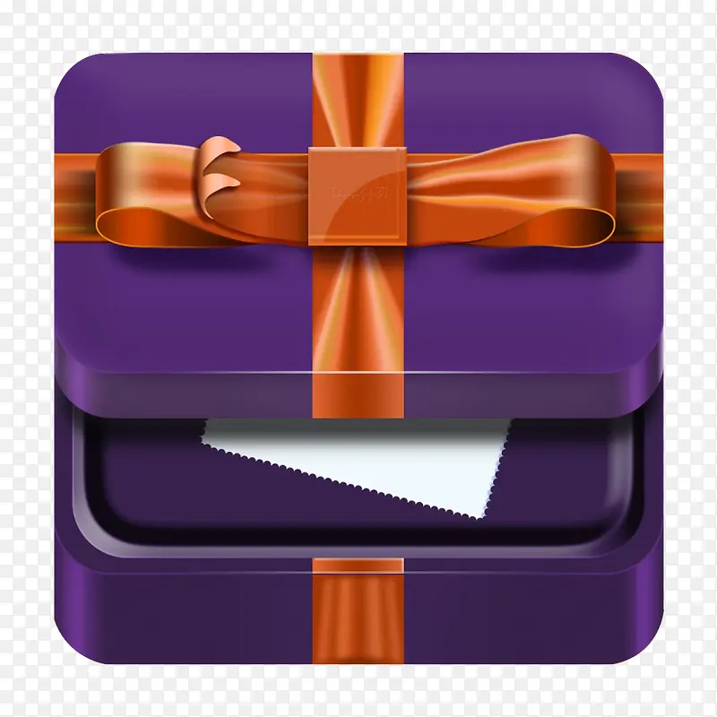 紫色手绘礼盒图标