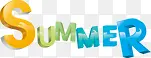 summer立体字