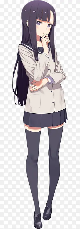 紫发少女卡通立绘