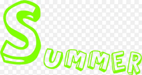 summer绿色镂空字体设计