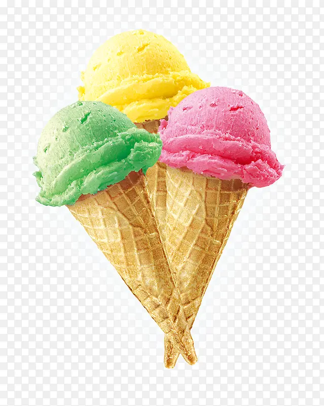 三甜筒冰淇淋