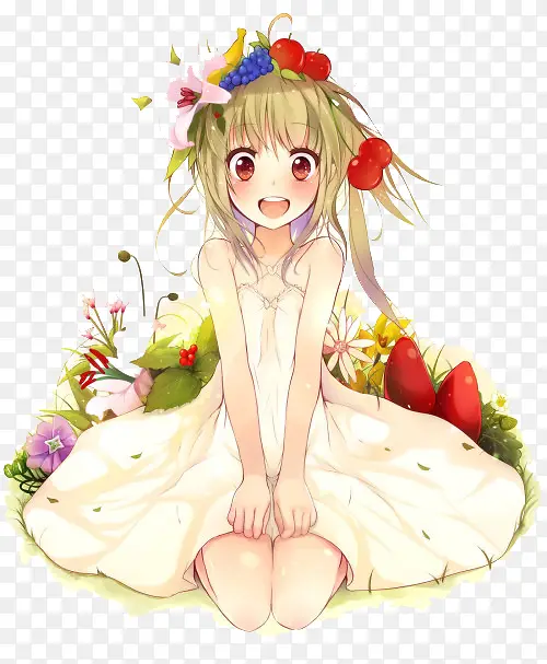 可爱肉色少女插画
