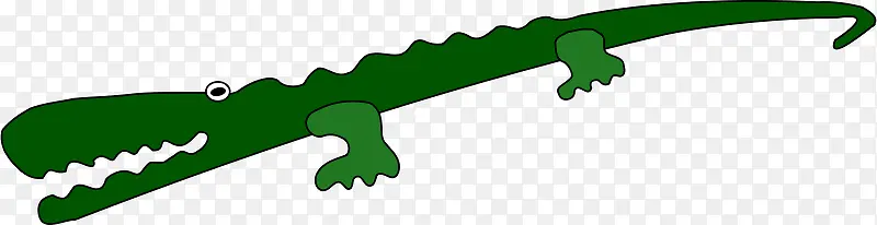 绿色的夸张的卡通鳄鱼