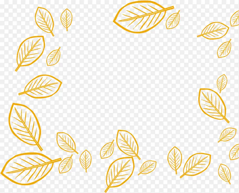 手绘黄色叶子图片