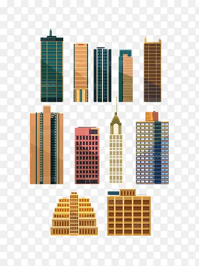 矢量建筑素材图城市