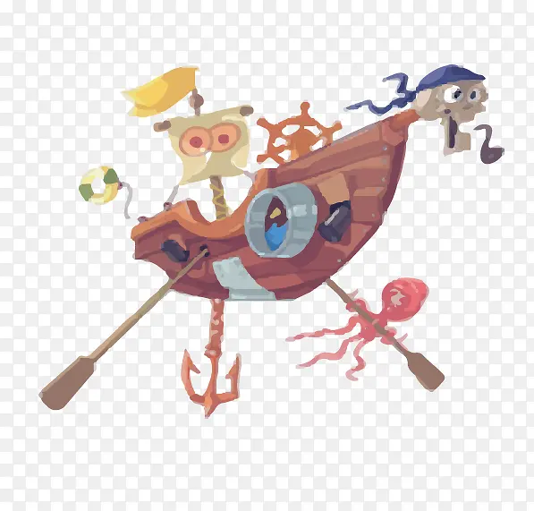 卡通海盗船