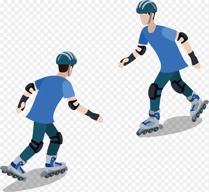 滑冰的小男孩