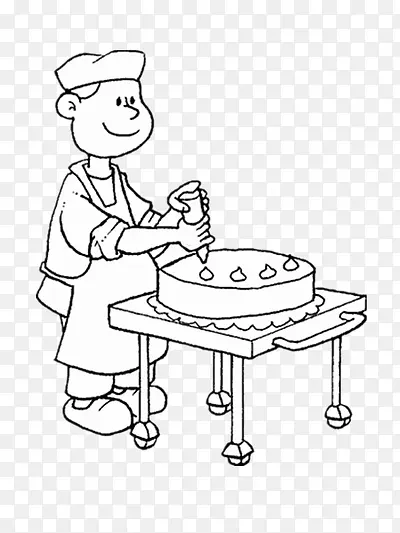 做蛋糕的小男孩