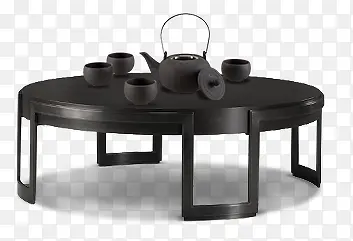黑色中国风茶桌家具