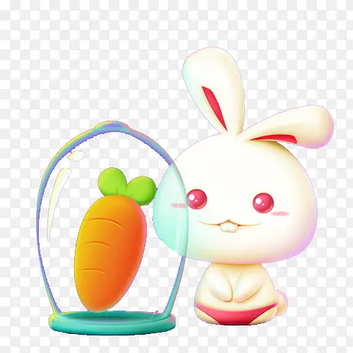 守着萝卜的小白兔