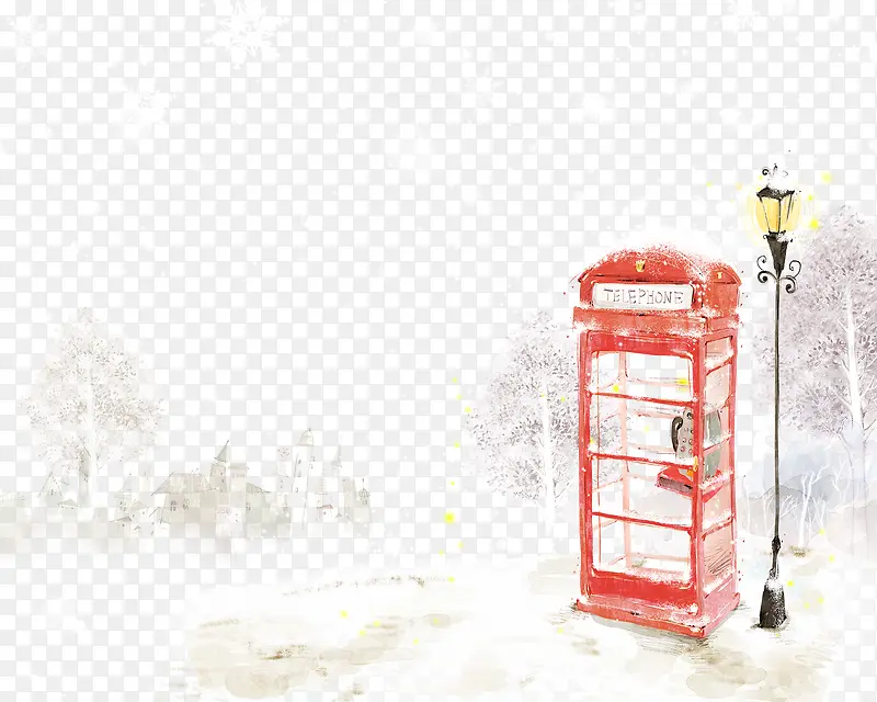 雪景电话亭