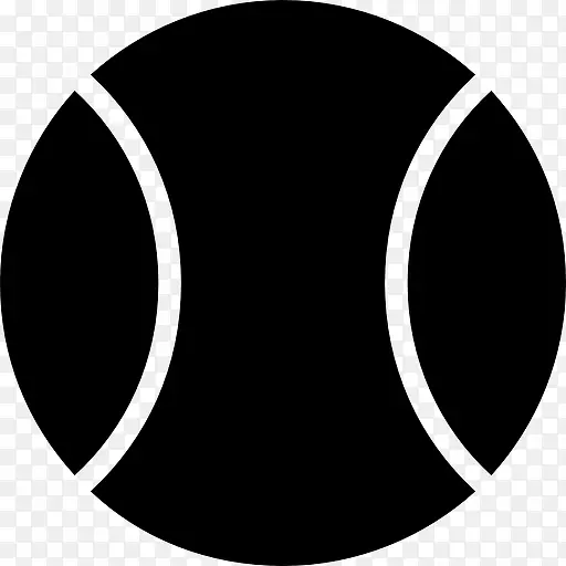 网球运动的对象符号黑球图标
