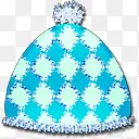 蓝色方块帽子装饰