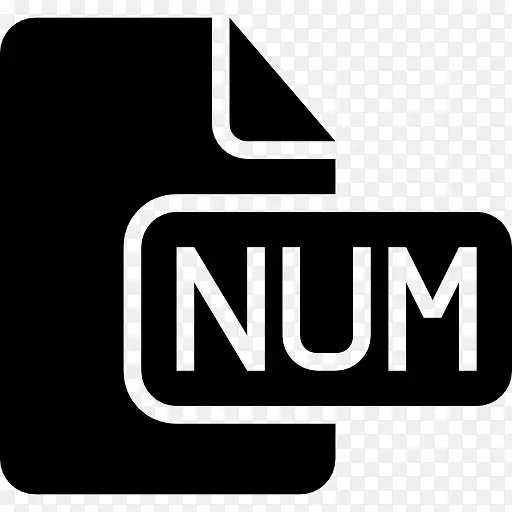 Num文件类型的黑色固体界面符号图标