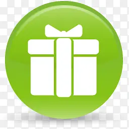 绿色的礼物盒图标白色标志