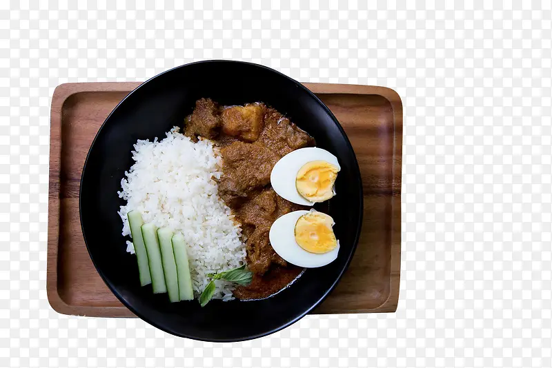 营养美味咖喱饭鸡蛋肉食米饭