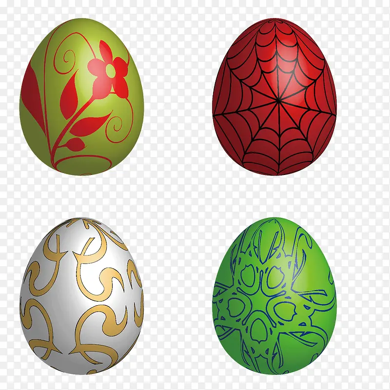 矢量彩绘装饰鸡蛋