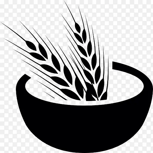 小麦籽粒在碗图标
