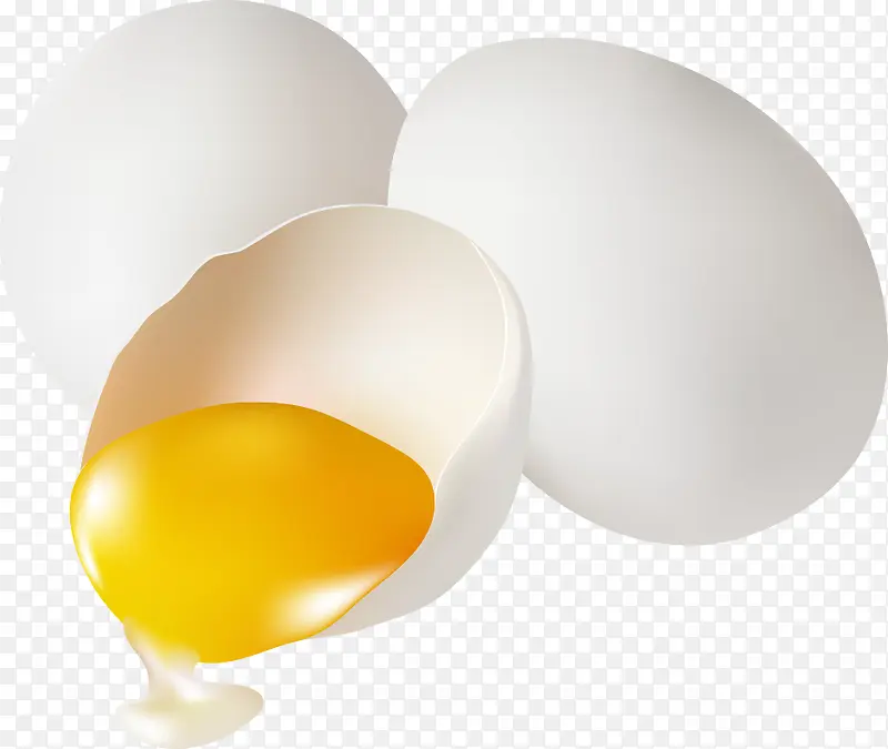 矢量白色鸡蛋蛋黄