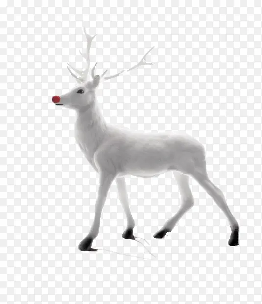 高清白色简约圣诞麋鹿