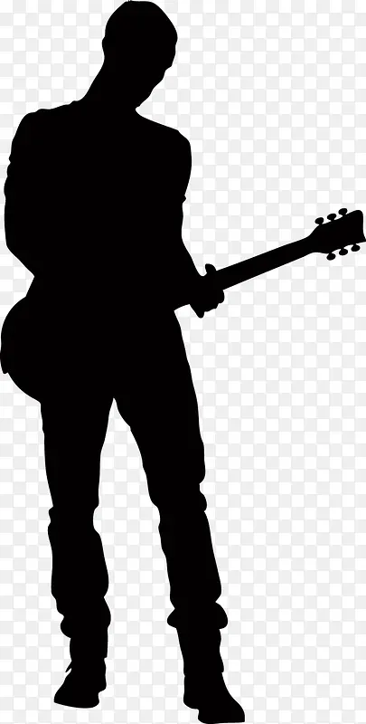 弹吉他人像影子
