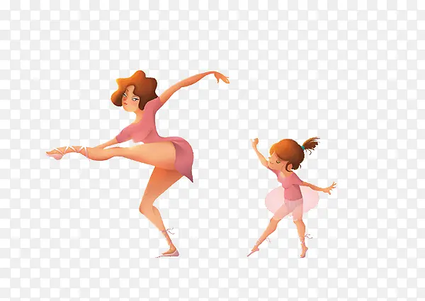 母亲女儿学习芭蕾