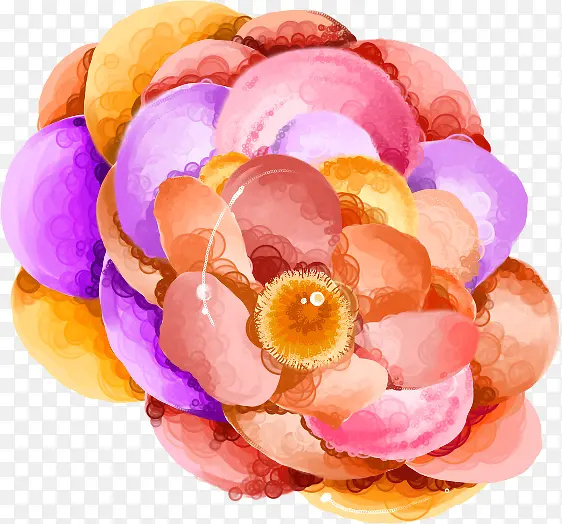 彩色水彩手绘玫瑰