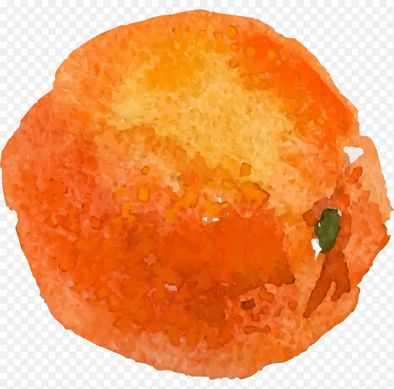 手绘水彩水果橘子