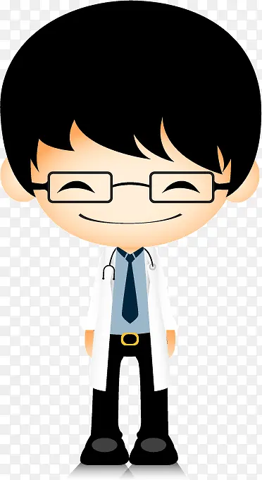 戴眼镜卡通男孩