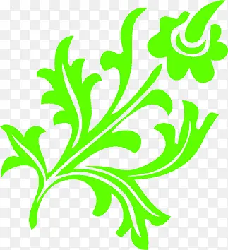 绿色花纹树叶装饰