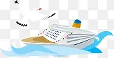 卡通帆船海鸥图片