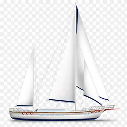 帆船白色帆船图标