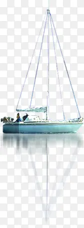 蓝色帆船美景设计