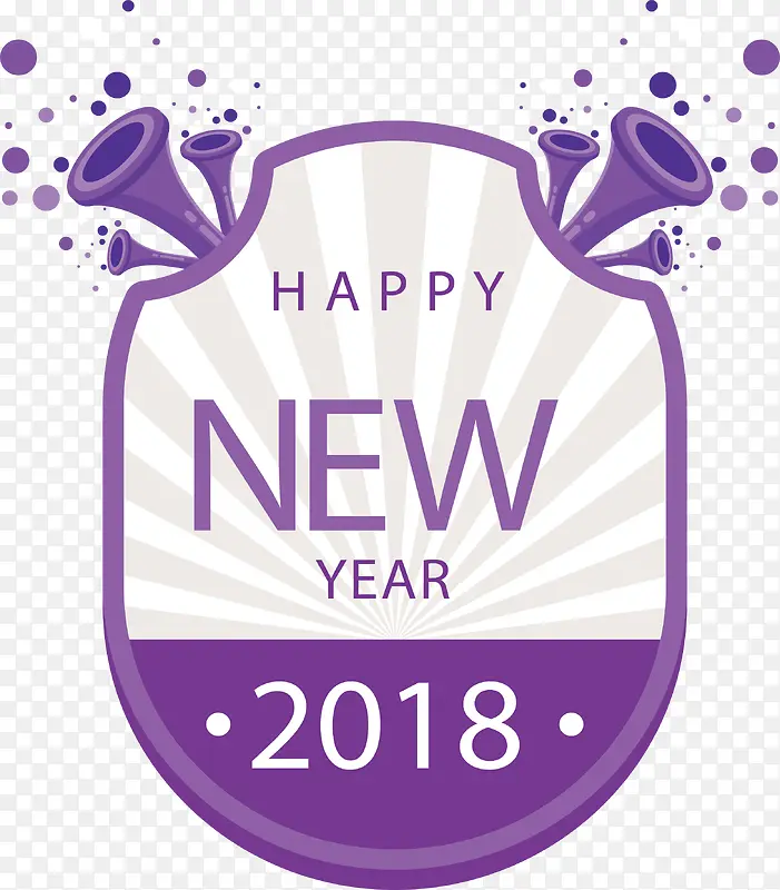紫色2018新年标签