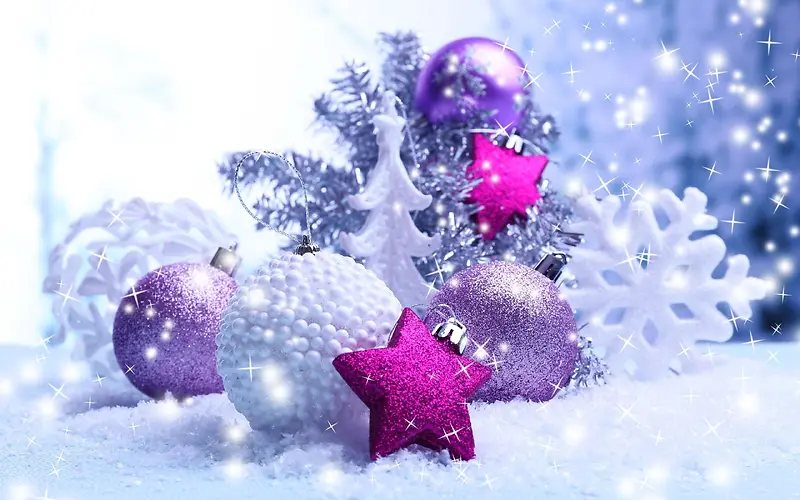 雪景梦幻圣诞节饰品