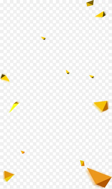 手绘黄色立体三角装饰