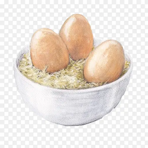 鸡蛋炒饭手绘画素材图片