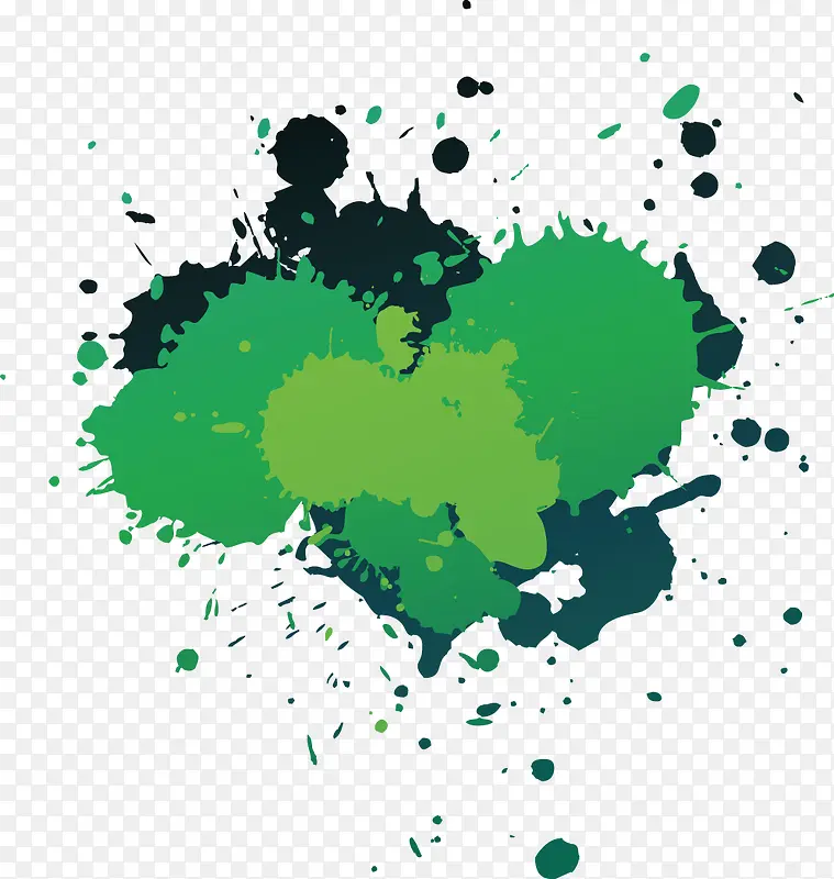 创意扁平风格合成绿色的涂鸦
