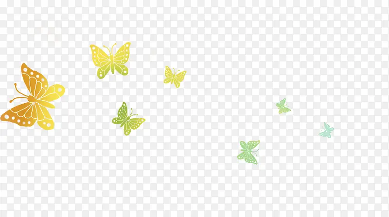 创意元素扁平彩绘风格蝴蝶