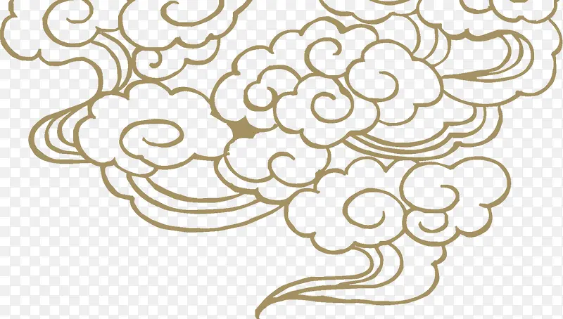 棕色中国云纹装饰