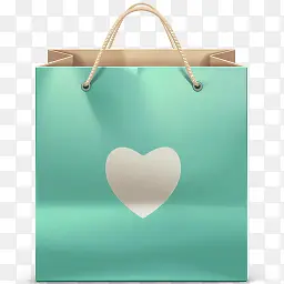 绿色心形纸购物包