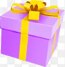 紫色礼盒庆元旦迎新年海报