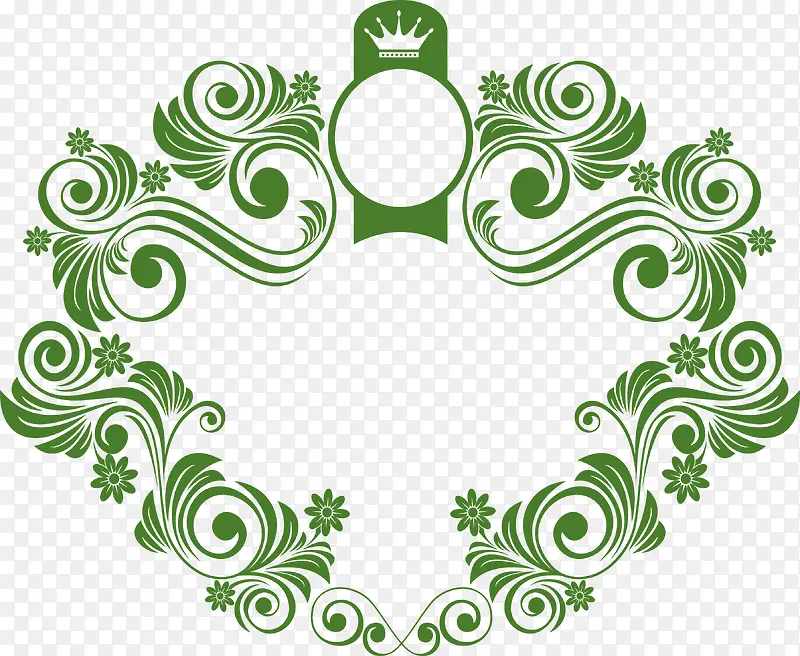 绿色手绘花纹婚礼
