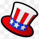 红色美国国旗图案帽子卡通