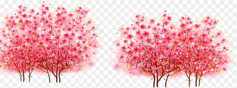 粉色树木春天风光