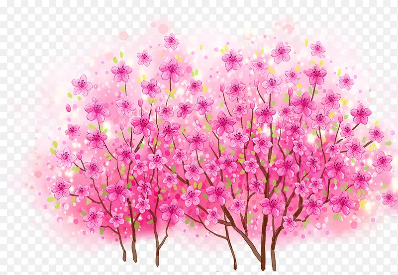 粉色可爱桃树美景