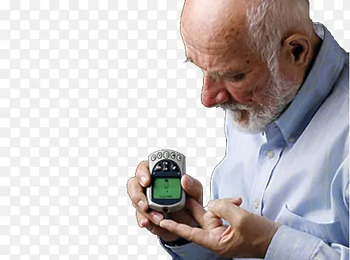 老年人使用血糖测量仪